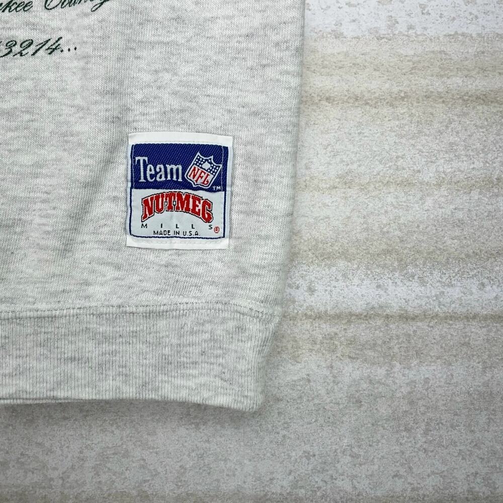 Vintage 90s Packers Sweatshirt Mens M Light Grey Cotton Nutmeg USA Cut Sleeves - Picture 4 of 6